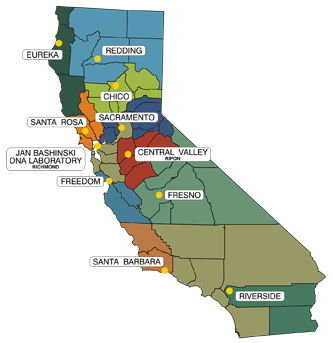 bfs services california laboratory regional ca region department state bureau general enforcement law oag gov