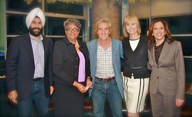 Kamala D. Harris in Children's Online Privacy Panel, with Mandeep Singh Dhillon, Reveta Bowers, head of the Center for Early Education, Jim Steyer, and Willow Bay