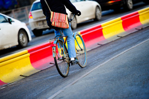 Clean Air Act - Picture of a bicycle being ridden in city streets.