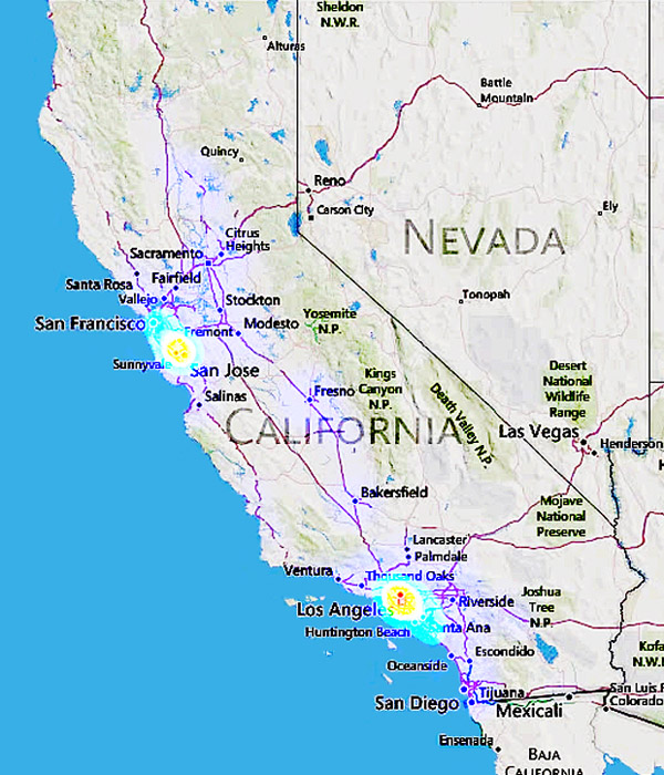 Figure 30: Map of Hot Spot Locations of Malware Infections Linked to the Citadel Botnet