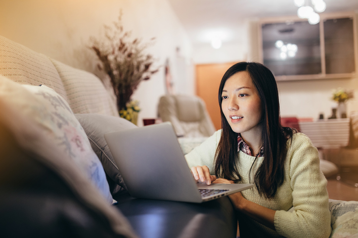 Woman using a laptop