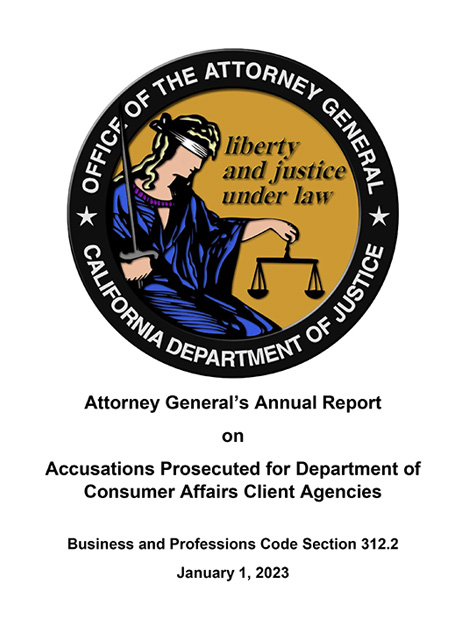 AG’s Annual Report on Accusations Prosecuted for Department of Consumer Affairs Client Agencies 2023