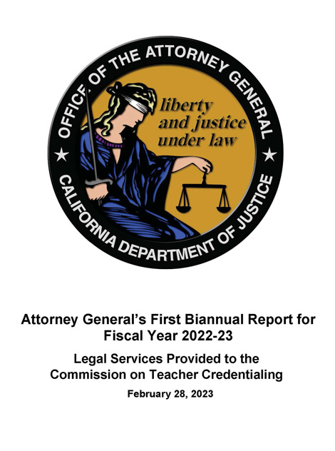 Attorney General’s First Biannual Report for Fiscal Year 2022-23