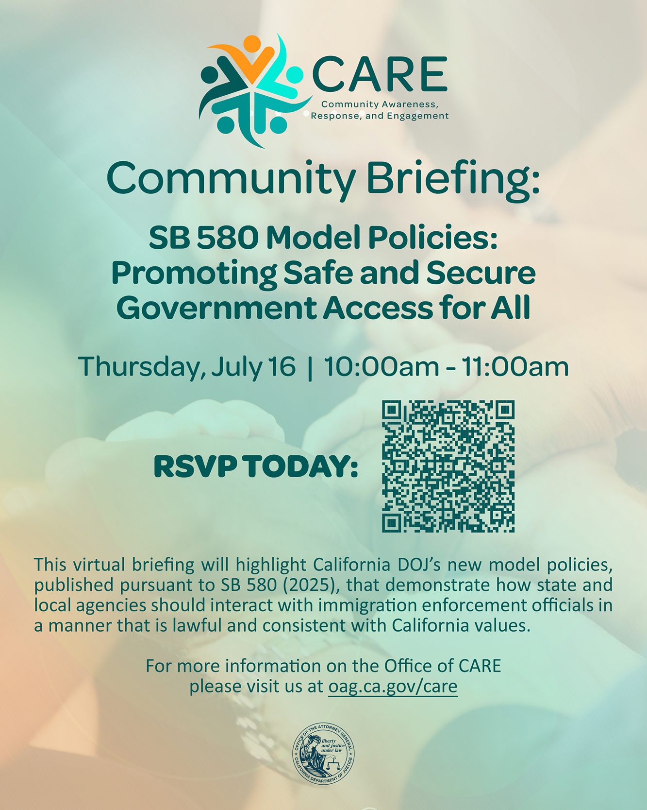 CARE Community Briefing Flyer