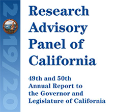 Research Advisory Panel of California (RAPC) Annual Report 2019-2020 - Report Cover 