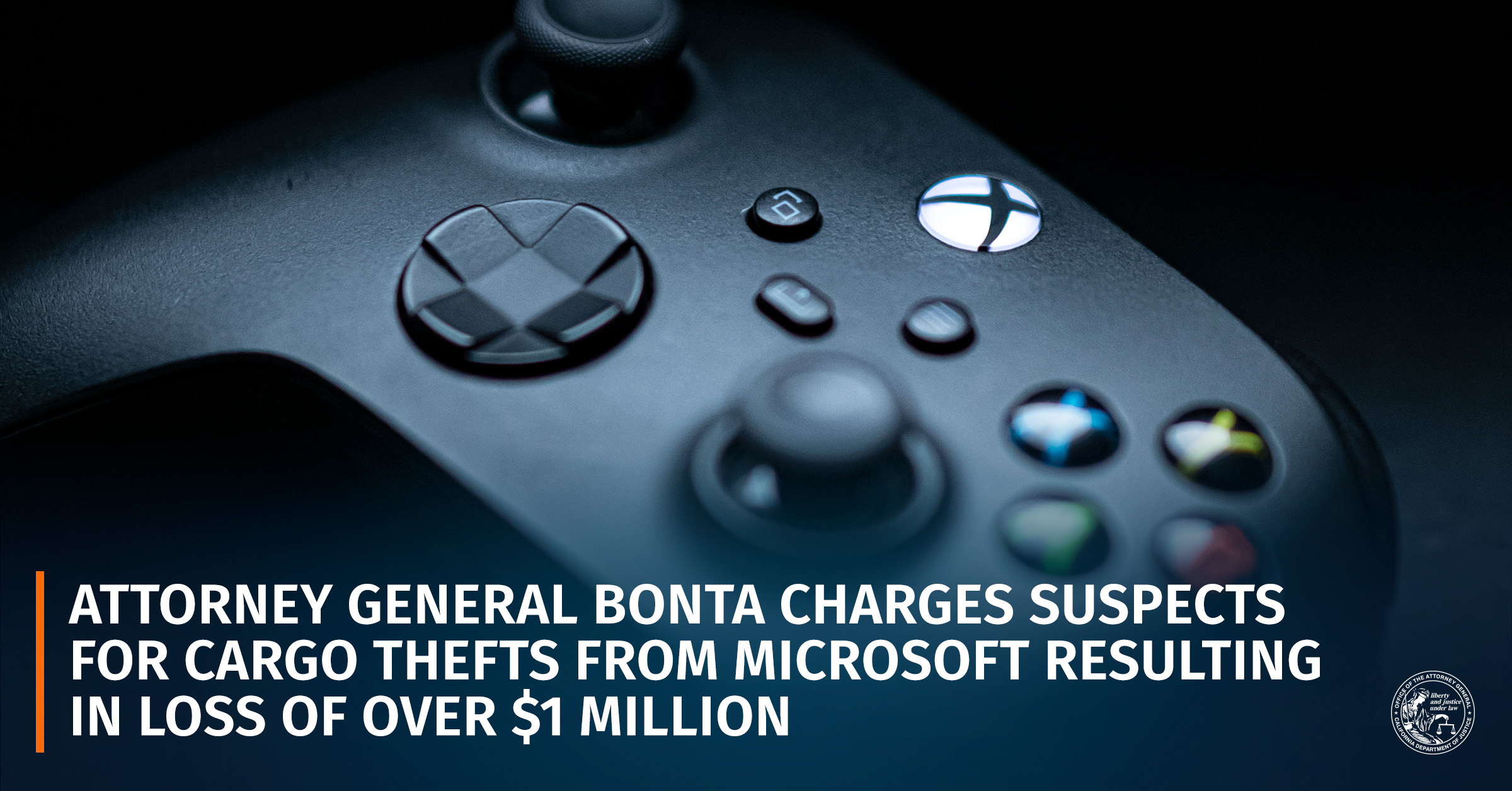 Attorney General Bonta Charges Suspects for Cargo Thefts from Microsoft Resulting in Loss of Over $1 Million