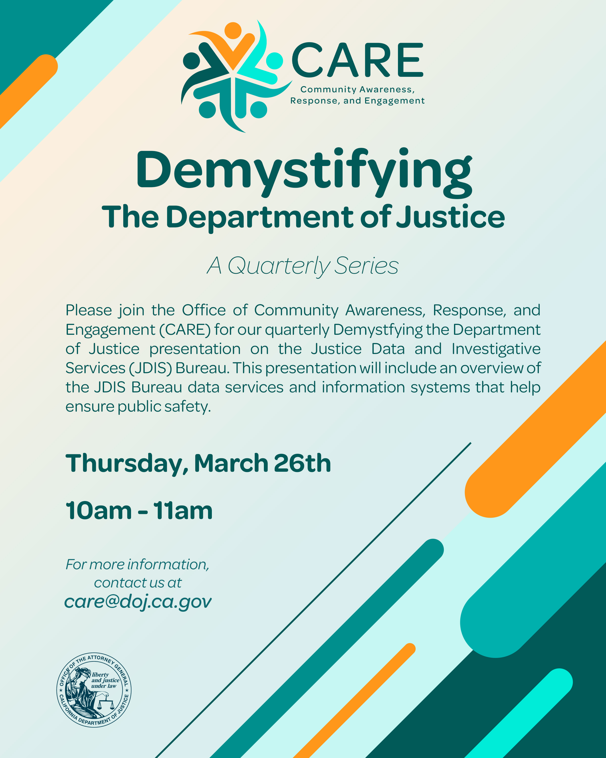Demystifying the DOJ: Justice Data and Investigative Services Flyer