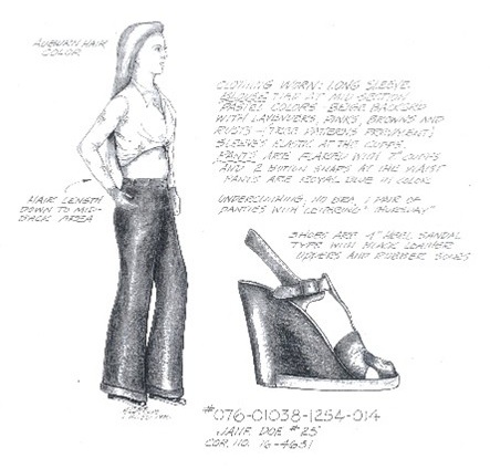 1975-1976 Clothing rendering of White Female for Unidentified Deceased Victim